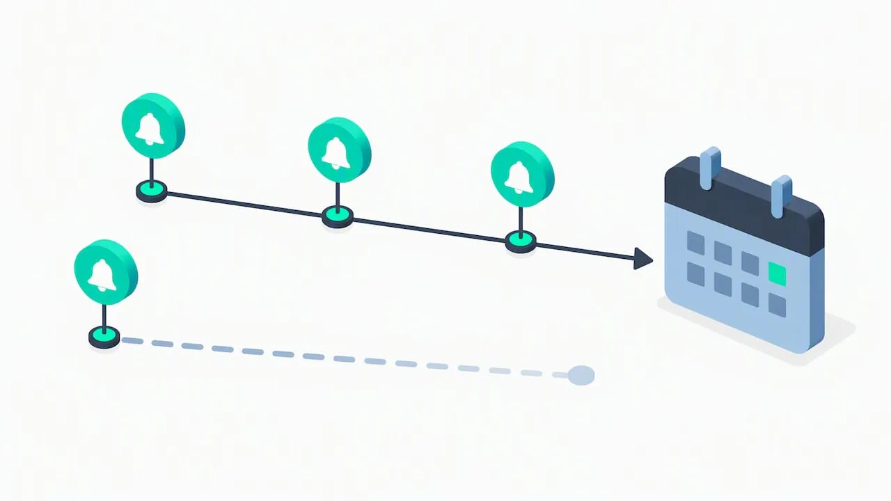 Illustration of layered appointment reminder timing